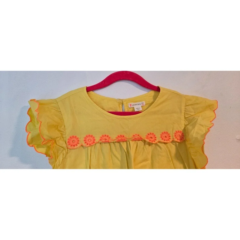 Crewcuts Dress kids Size 10 Color Yellow with Floral Embroidered‎ Style
